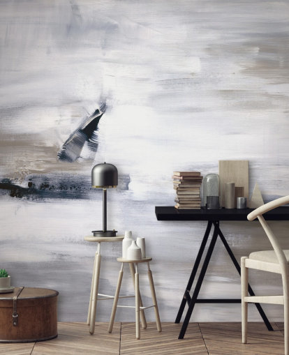 papier peint mural abstrait avec des bleus et des gris