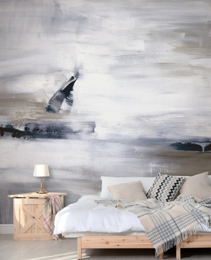 papier peint mural abstrait avec des bleus et des gris