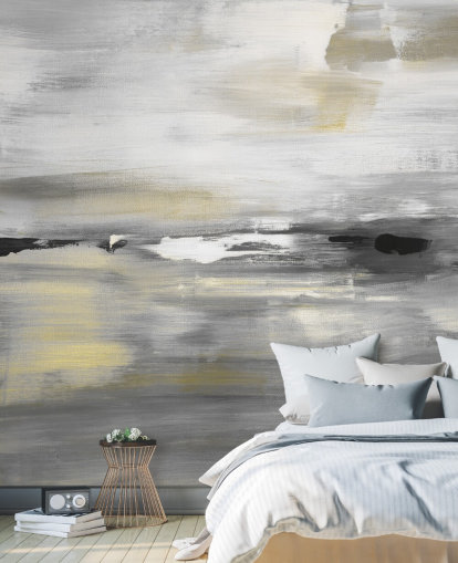 grey abstract wall mural