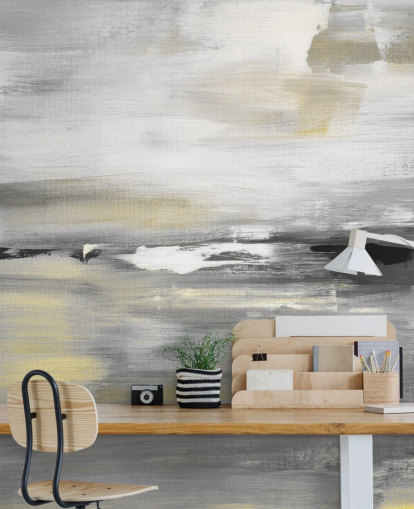 grey abstract wall mural