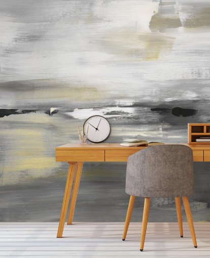 mural de pared abstracto gris