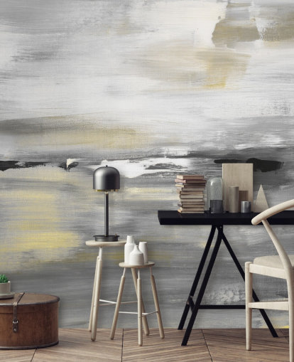 peinture murale abstraite grise