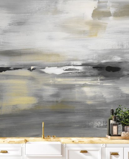 grå abstrakt veggmaleri grå abstrakt veggmaleri