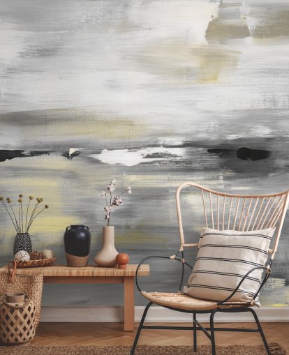 grey abstract wall mural