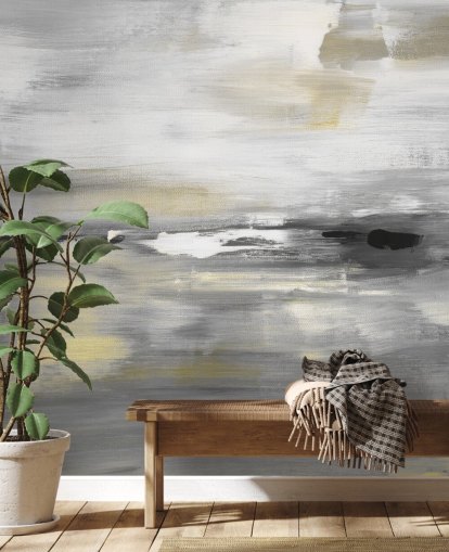 mural de pared abstracto gris