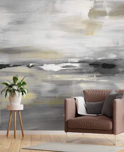 mural de pared abstracto gris