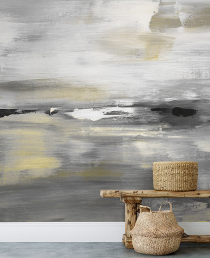 peinture murale abstraite grise