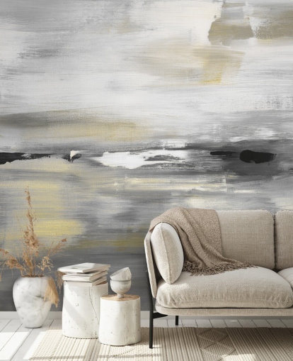 mural de pared abstracto gris