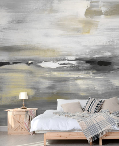 grey abstract wall mural