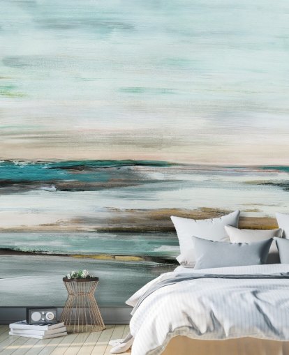 mural de papel pintado abstracto azul