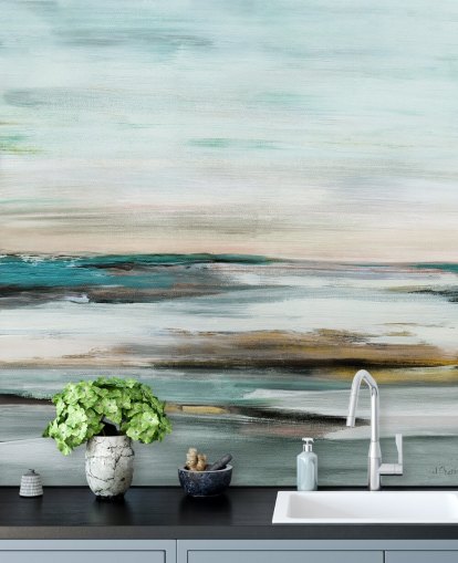 blue abstract wallpaper mural