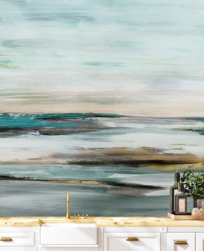 blaues abstraktes Tapeten-Wandbild