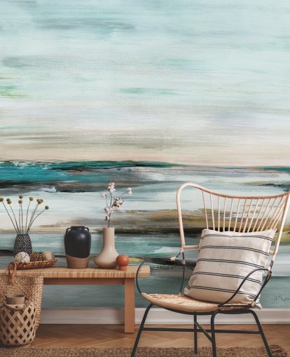 mural de papel de parede abstrato azul