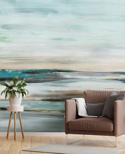 blue abstract wallpaper mural