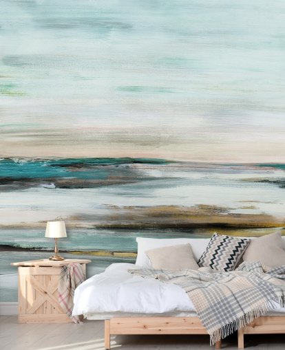 mural de papel de parede abstrato azul