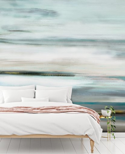 blue and black abstract wall mural