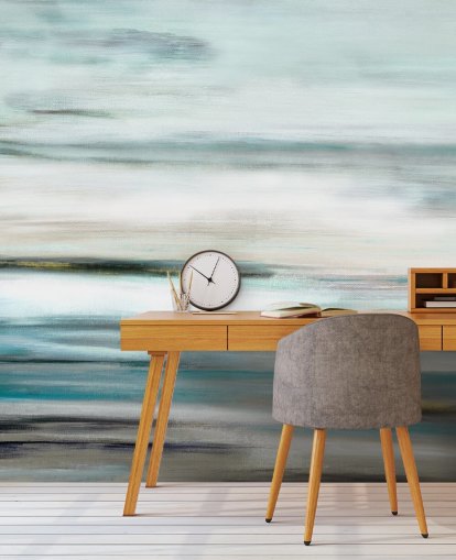 peinture murale abstraite bleue et noire