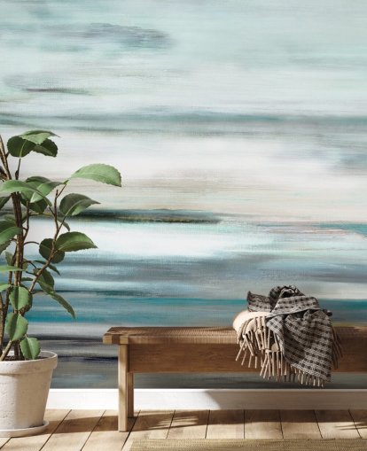 blue and black abstract wall mural