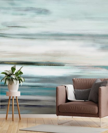 blue and black abstract wall mural