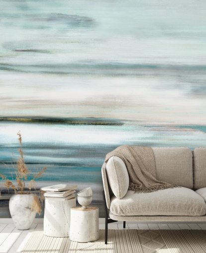 blue and black abstract wall mural