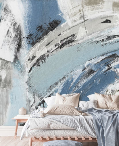 peinture murale bleue abstraite peinture murale bleue abstraite