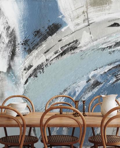 mural de pared abstracto azul