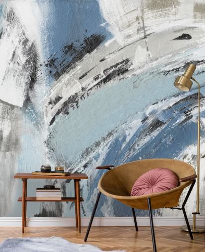 mural de parede azul abstrato