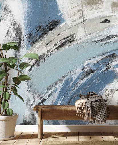 mural de parede azul abstrato