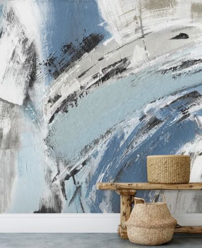 mural de pared abstracto azul