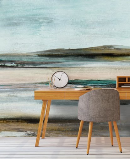 sininen ja vihreä abstrakti seinämaalaus sininen ja vihreä abstrakti seinämaalaus