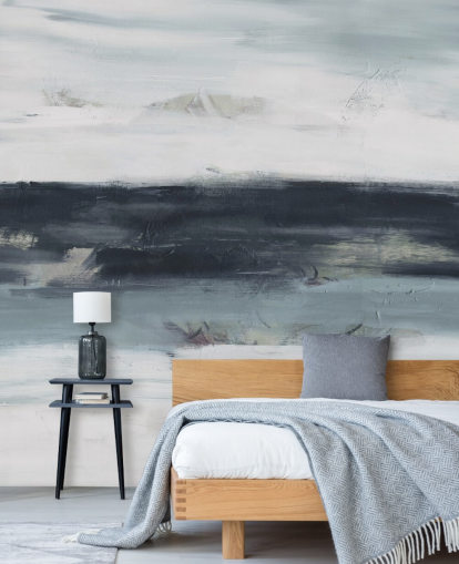 peinture murale abstraite bleu marine