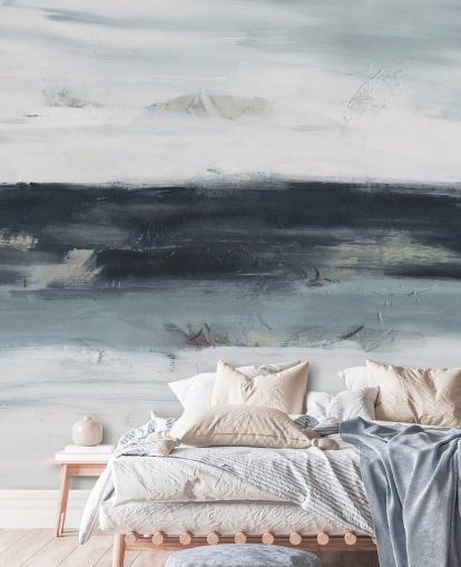 abstraktes marineblaues Wandbild