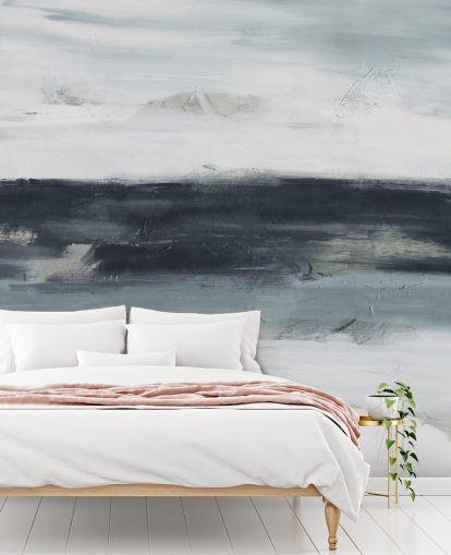 peinture murale abstraite bleu marine