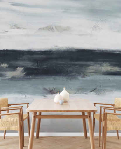 abstract navy wall mural