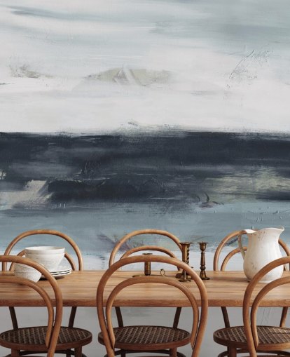 abstract navy wall mural