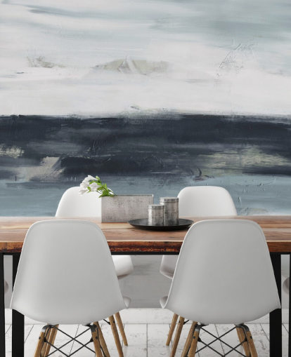 abstract navy wall mural