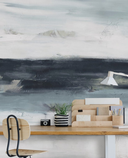 abstract navy wall mural