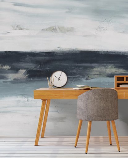 abstract navy wall mural