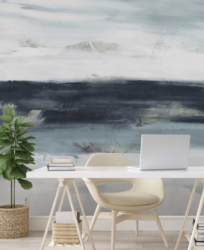 abstract navy wall mural