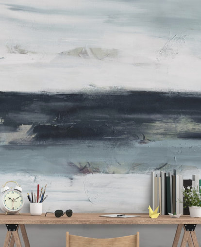 abstract navy wall mural