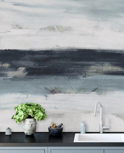 abstract navy wall mural