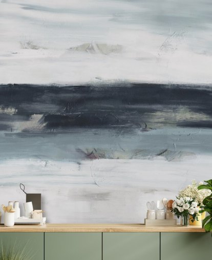 abstract navy wall mural