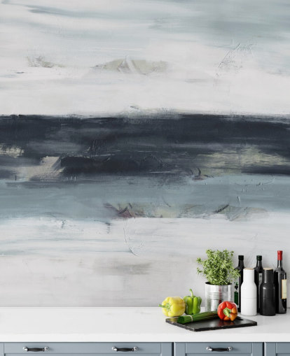 abstract navy wall mural