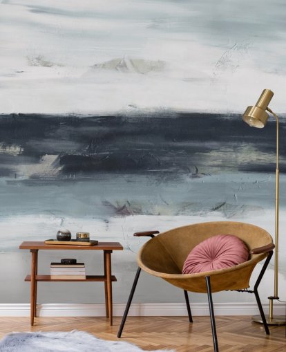 abstract navy wall mural