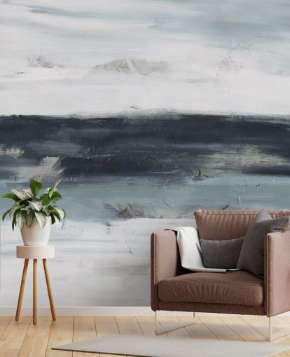 abstraktes marineblaues Wandbild