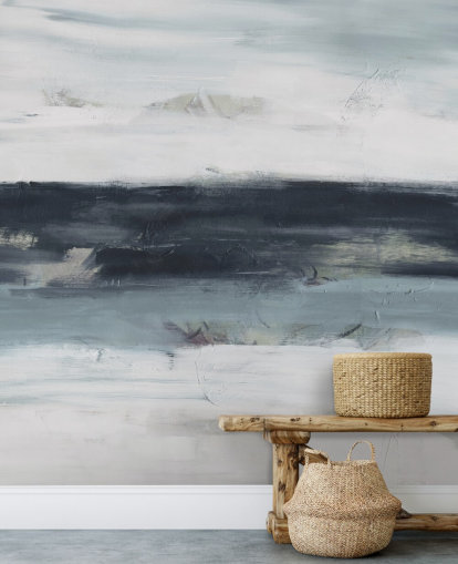 peinture murale abstraite bleu marine