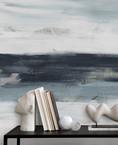 abstract navy wall mural