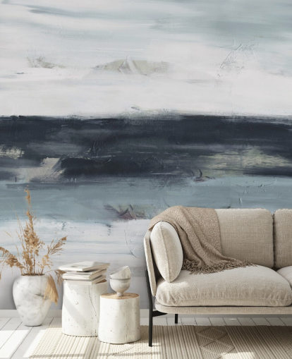 abstraktes marineblaues Wandbild