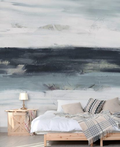 abstraktes marineblaues Wandbild