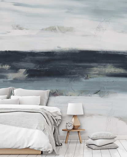 peinture murale abstraite bleu marine